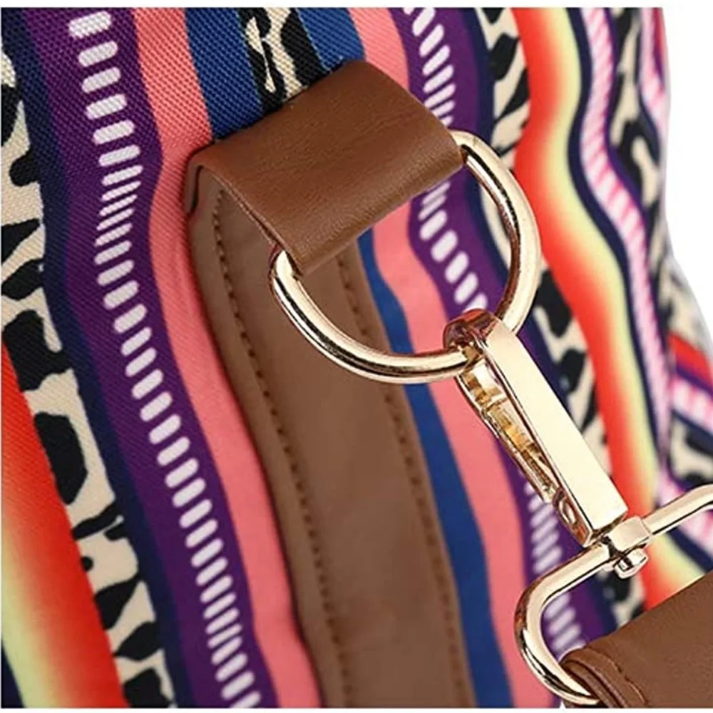 New Leopard And Aztec Print Weekender/Duffle Bag With Shoulder Strap - Picture 7 of 10